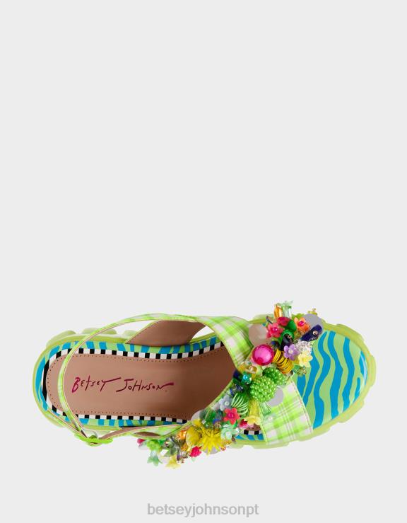 verde multi franqueado H6X06125 Betsey Johnson mulheres sapato