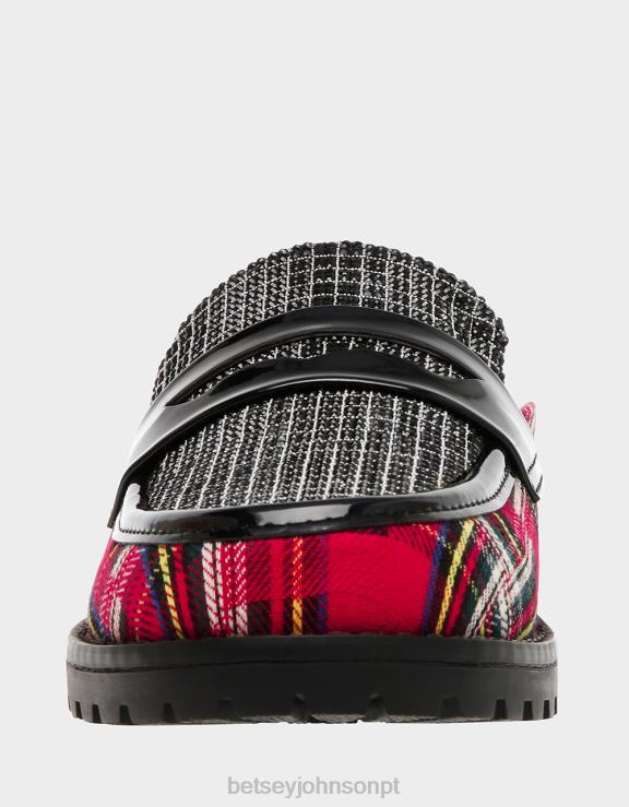 xadrez vermelho ronin H6X0631 Betsey Johnson mulheres sapato