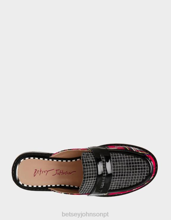 xadrez vermelho ronin H6X0631 Betsey Johnson mulheres sapato